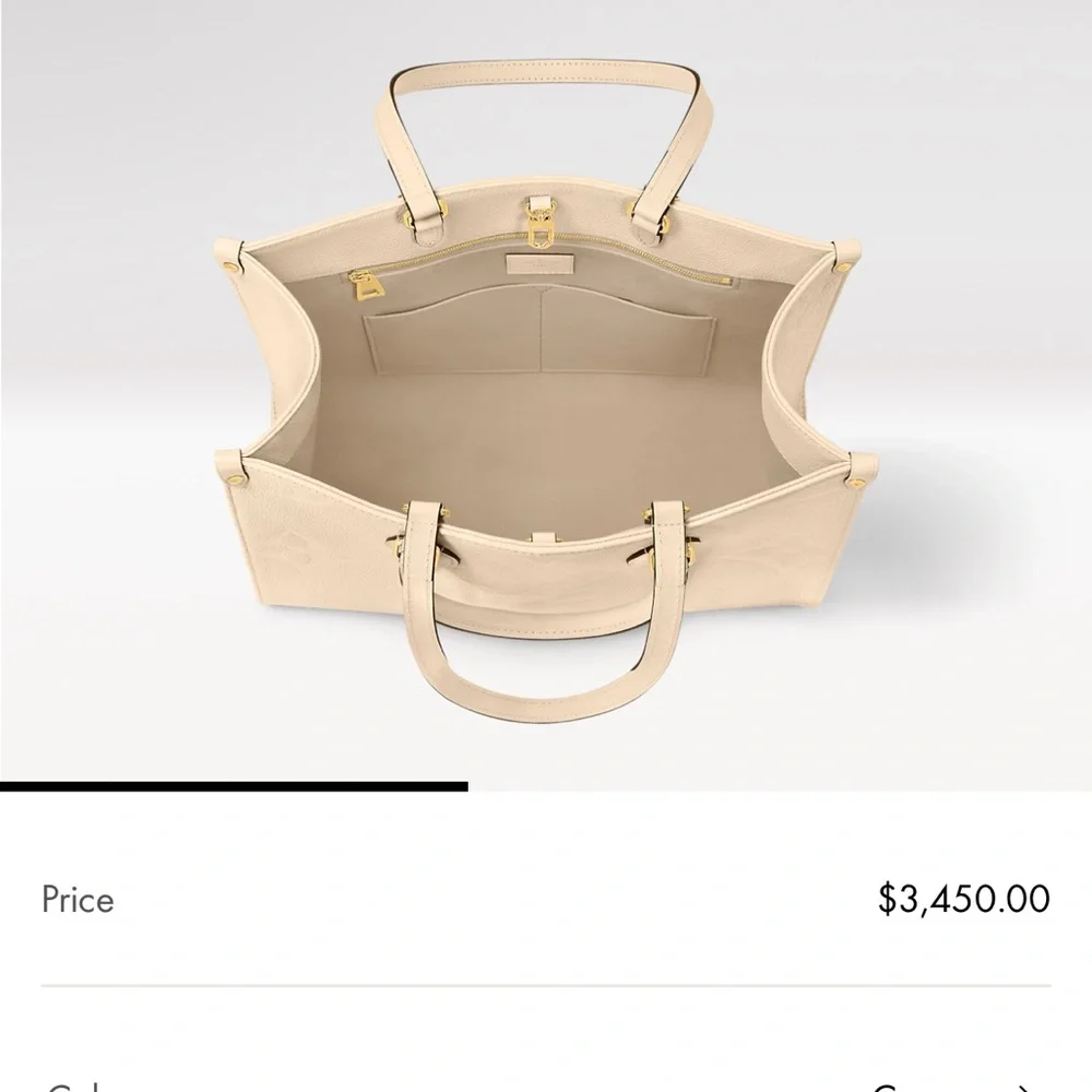 Louis Vuitton OnTheGo MM Cream Tote w/ box and dust bag - Picture 6 of 16